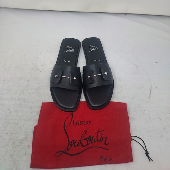 Christian Louboutin Chambelimule Donna Black Slide Sandal - Picture 1 of 8